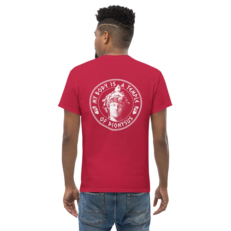 My Body Is A Temple Of Dionysos - Back Print - Unisex Classic T-Shirt