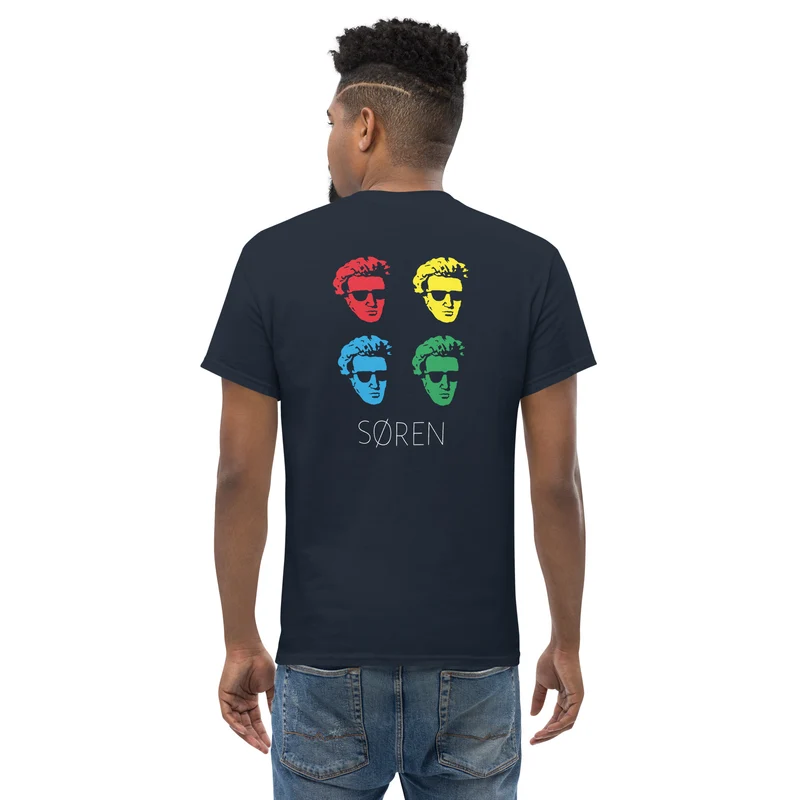 Soeren Kierkegaard Pop Art - Back Print - Unisex Classic T-Shirt