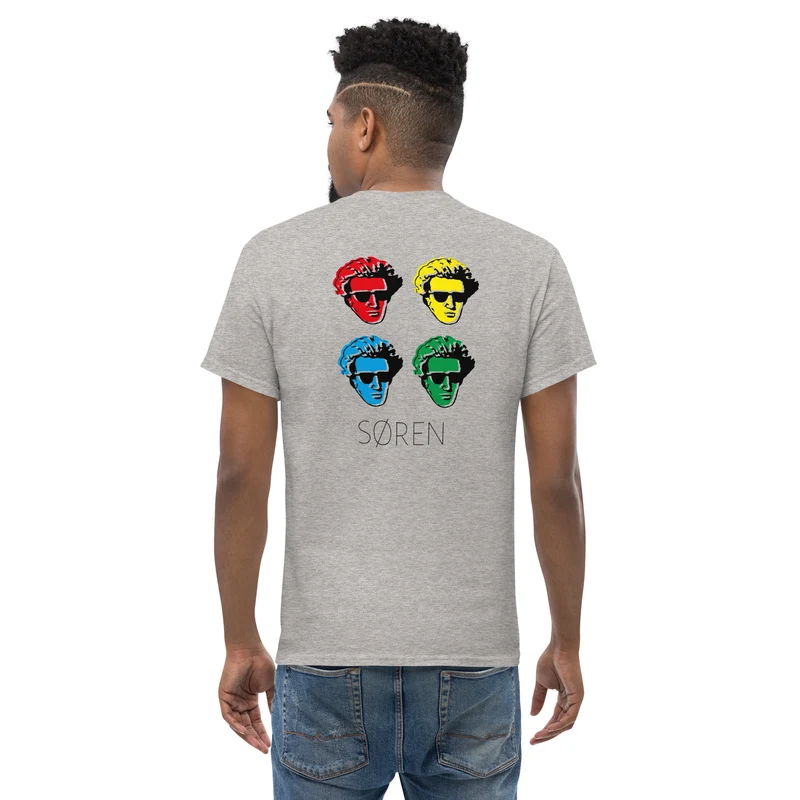 Soeren Kierkegaard Pop Art - Back Print - Unisex Classic T-Shirt