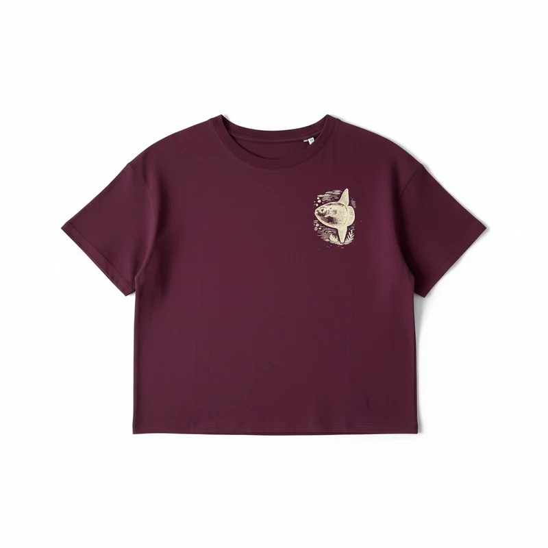 Mondfisch Damen T-Shirt Relaxed Fit – Deep Plum