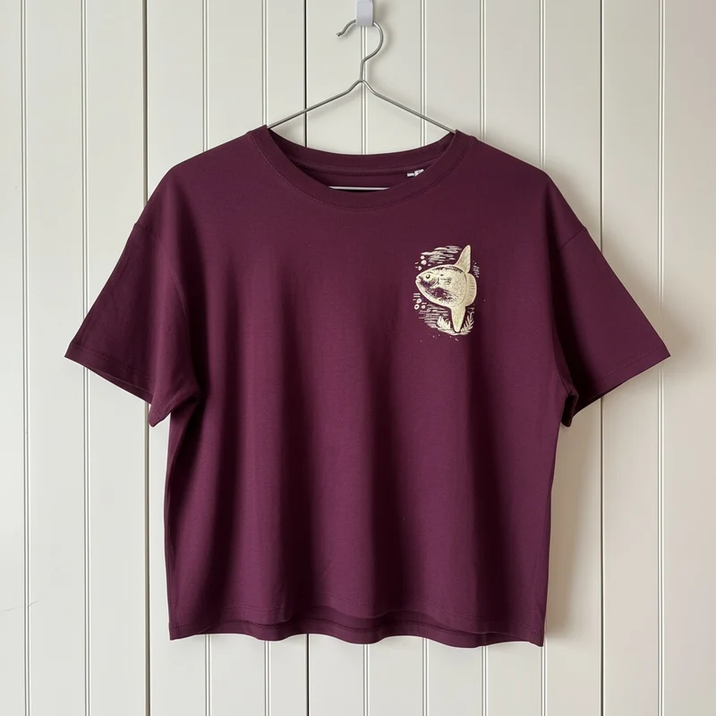 Mondfisch Damen T-Shirt Relaxed Fit – Deep Plum