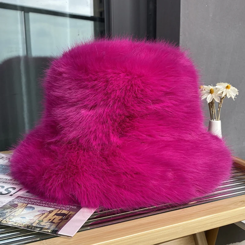 Plush Faux-Fur Bucket Hat