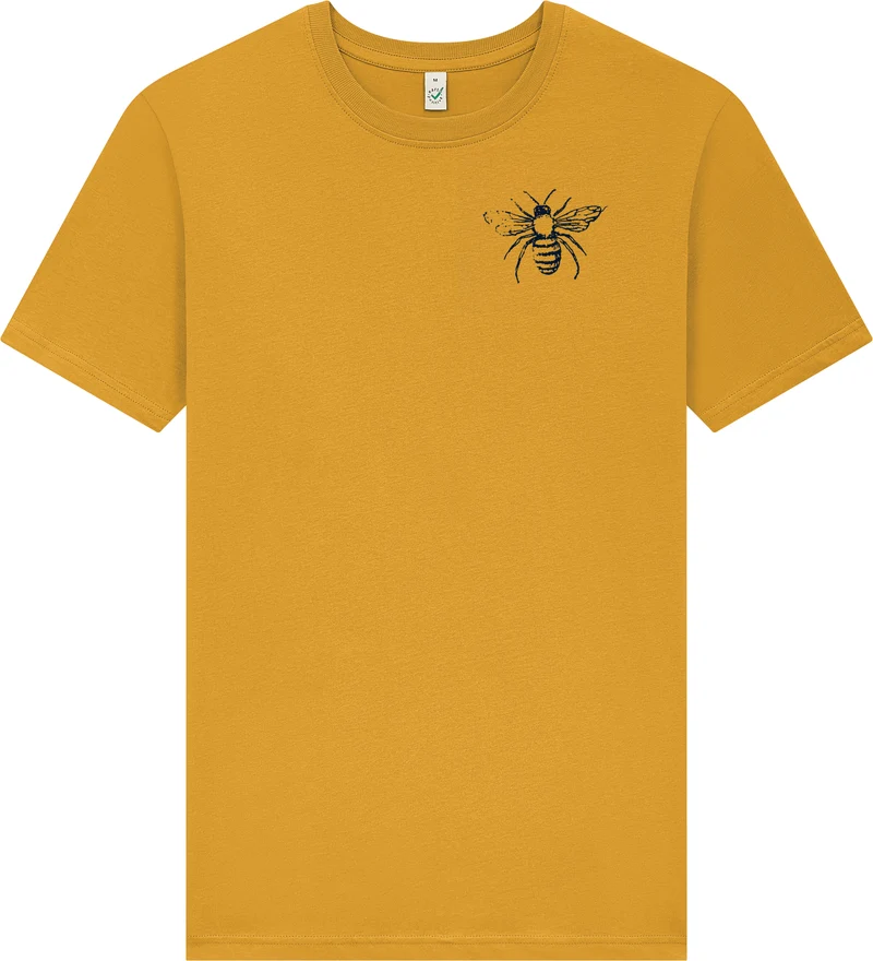 Biene T-Shirt – Bio-Baumwolle, handbedruckt | Burnt Yellow