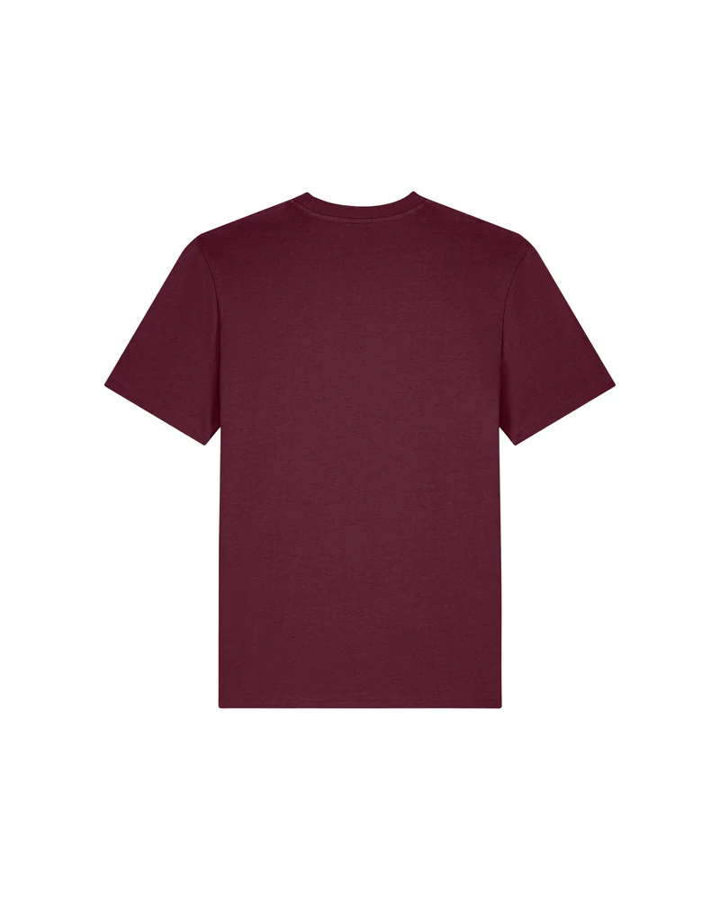 Fox in a Box Unisex T-Shirt – Bio-Baumwolle, handbedruckt | Deep Plum