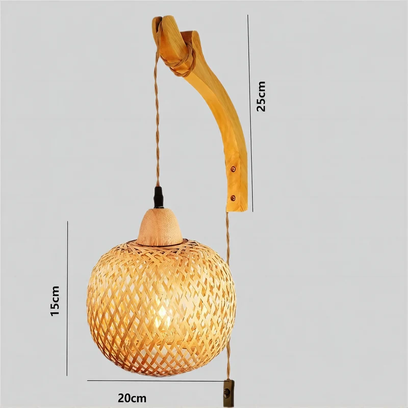 Plug-In Bamboo Wall Sconce