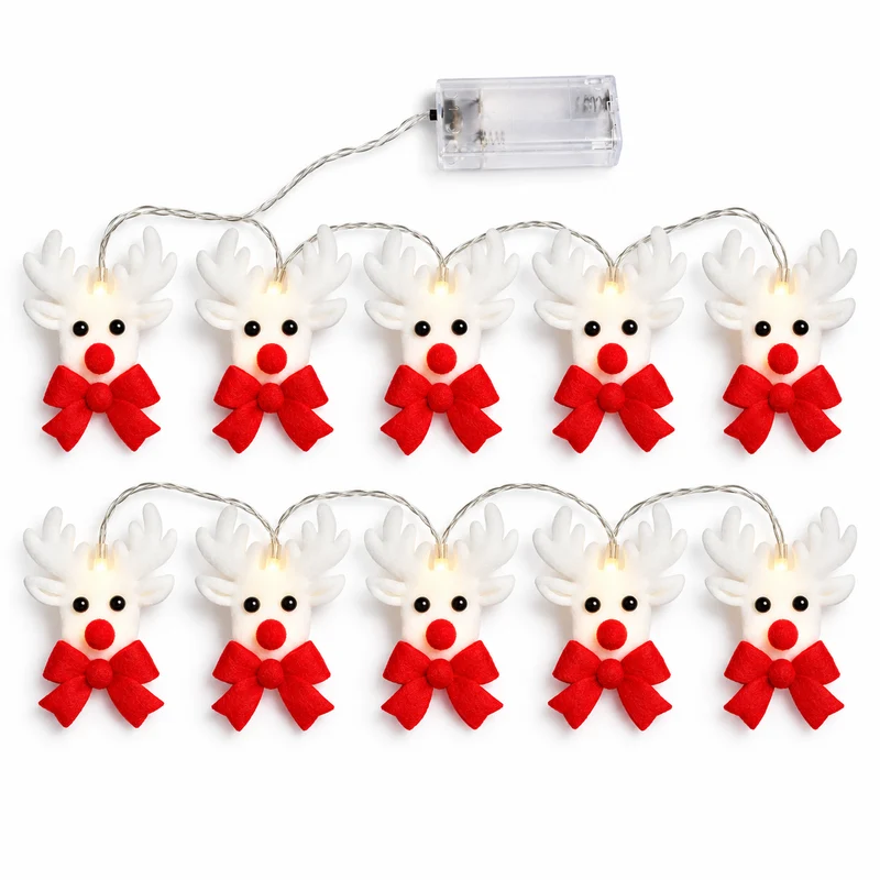 Snowman and Reindeer Christmas String Lights