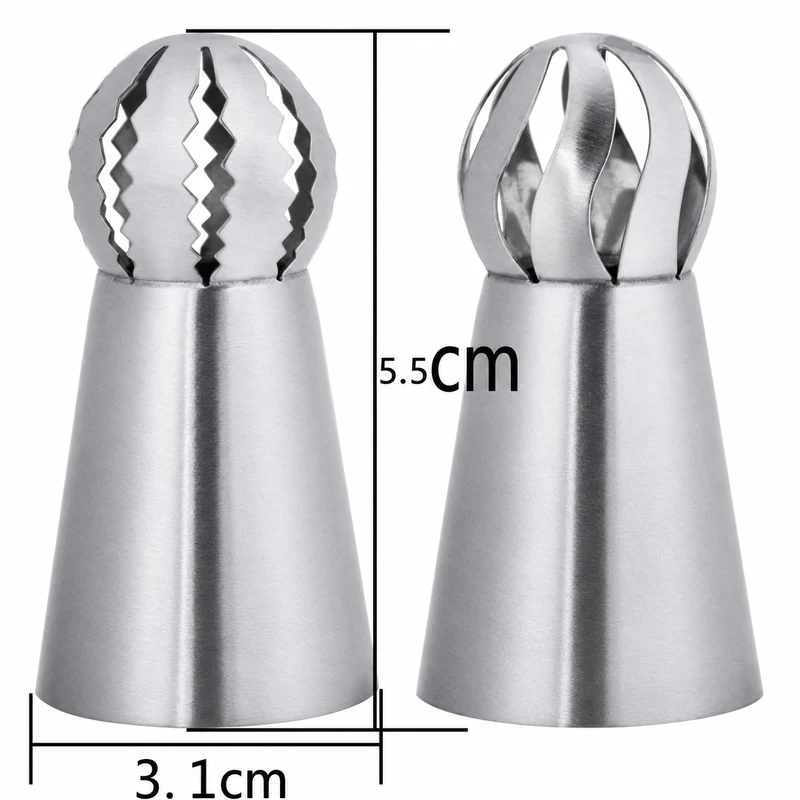 Eight Spherical Flower Piping Tips