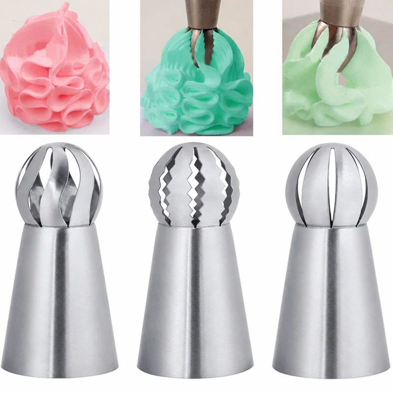Eight Spherical Flower Piping Tips