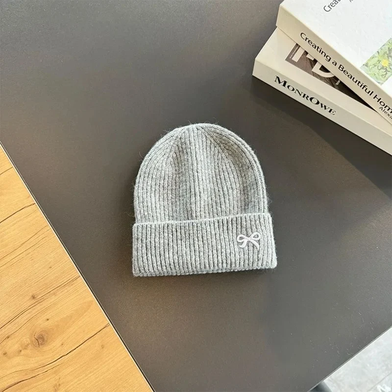 Little Bow Ribbed Knit Beanie