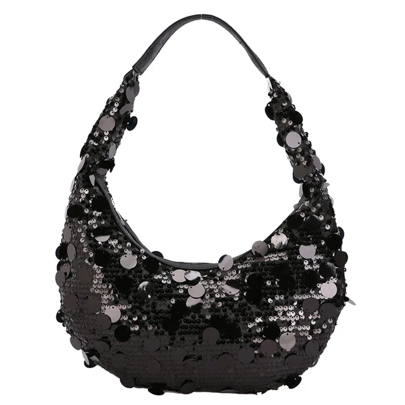 Sequin Crescent Shoulder Bag