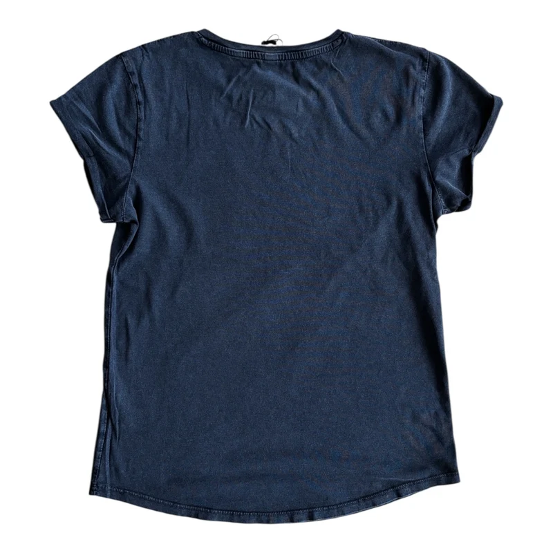 Linol Paperboat Rolled-Sleeve Damen T-Shirt – Stone Washed Black