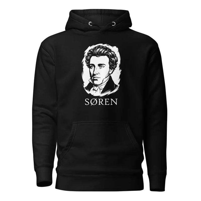 Soeren Kierkegaard Portrait - Premium Hoodie