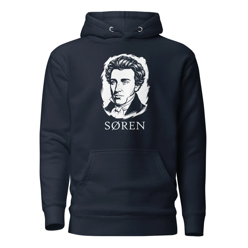 Soeren Kierkegaard Portrait - Premium Hoodie