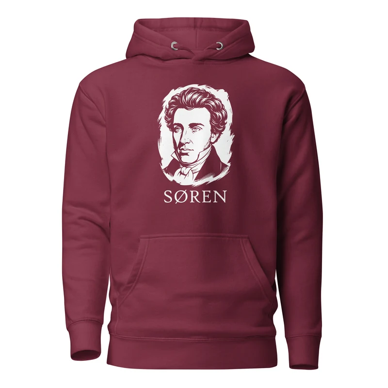 Soeren Kierkegaard Portrait - Premium Hoodie
