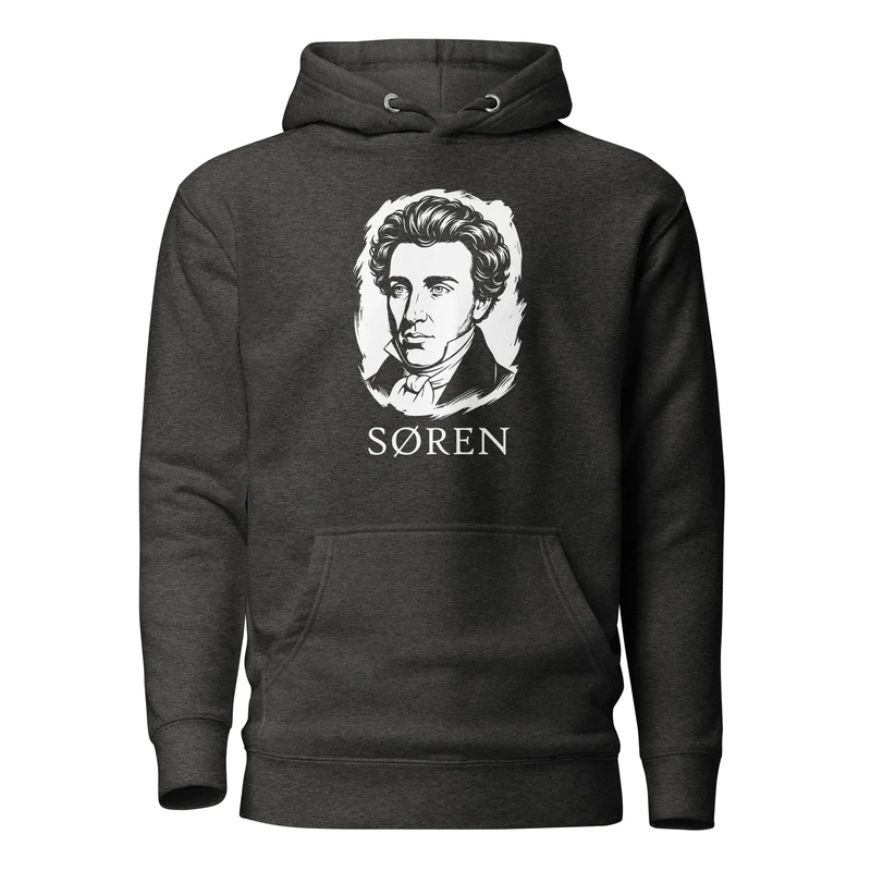 Soeren Kierkegaard Portrait - Premium Hoodie