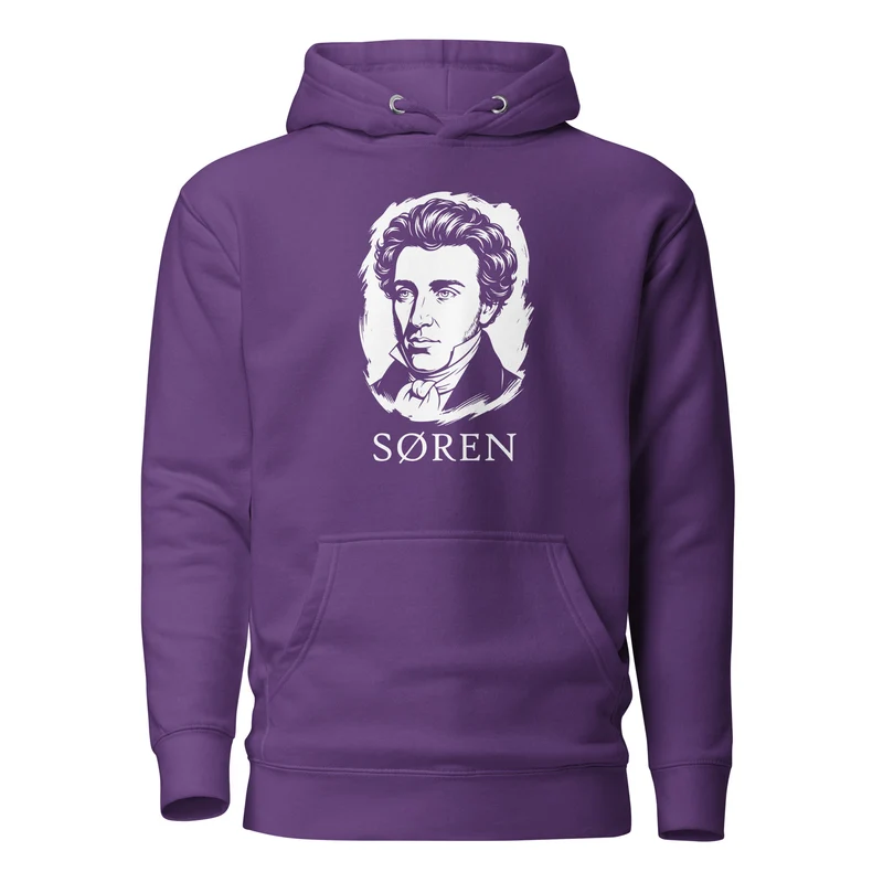 Soeren Kierkegaard Portrait - Premium Hoodie