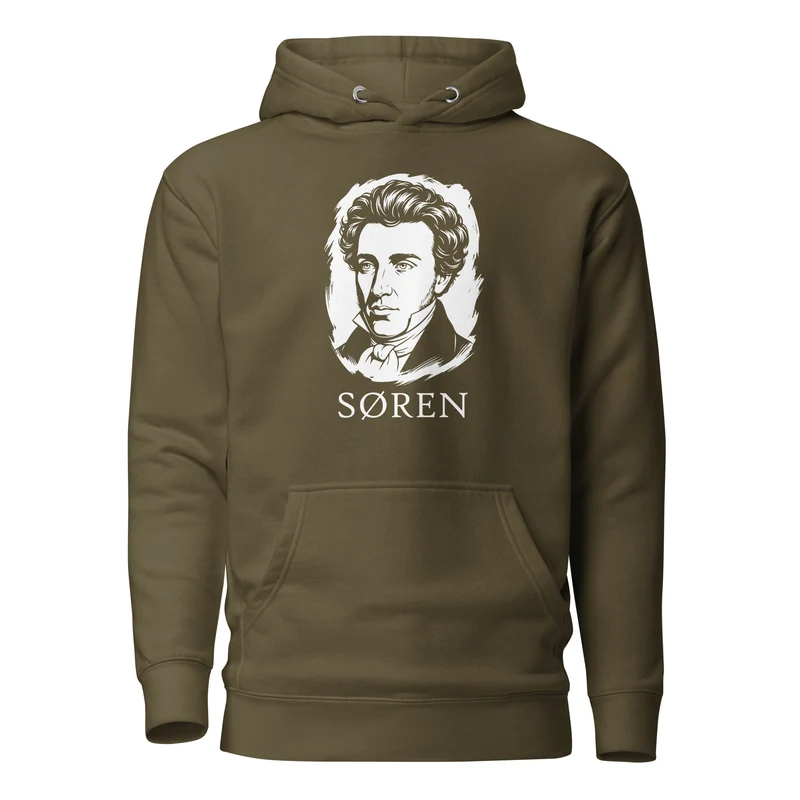 Soeren Kierkegaard Portrait - Premium Hoodie