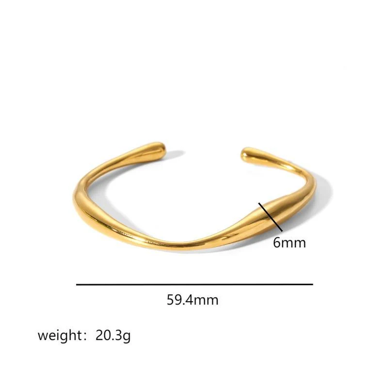 Minimalist Gold-Tone Open Cuff