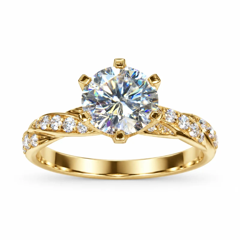 Twisted-Band Crystal Ring