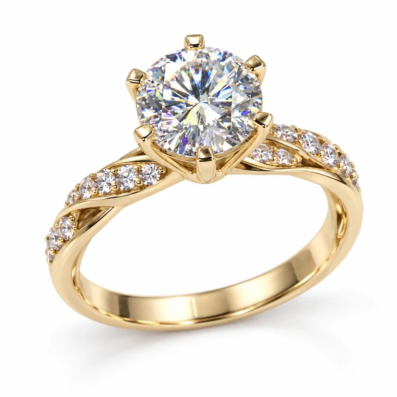 Twisted-Band Crystal Ring