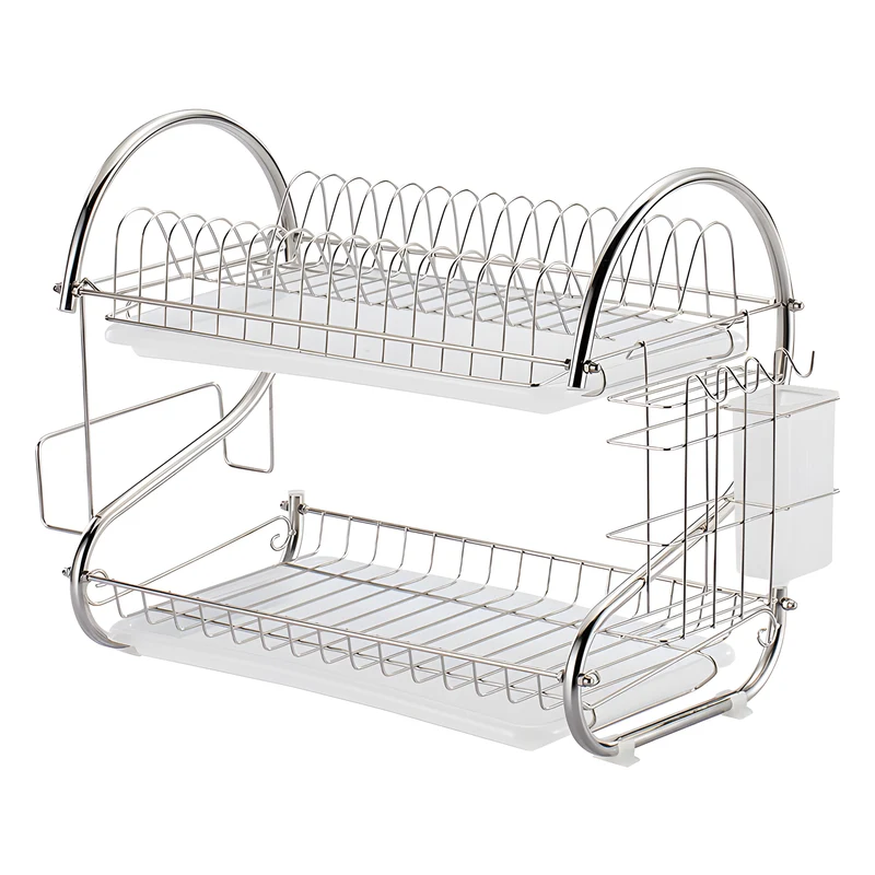 Tiered Dish Rack with Side Holders