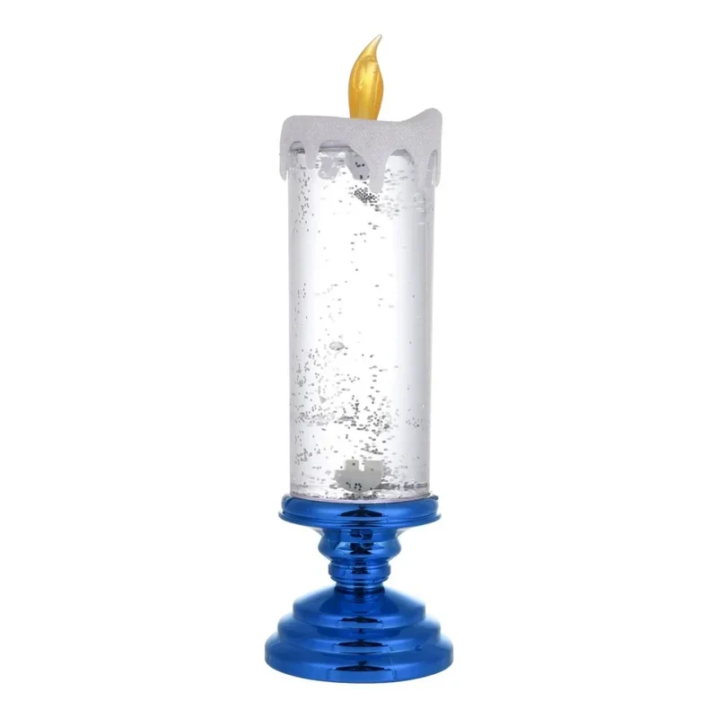 LED Glitter Candle with Pedestal Base