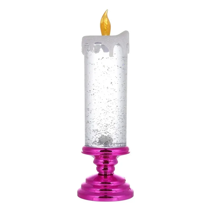 LED Glitter Candle with Pedestal Base