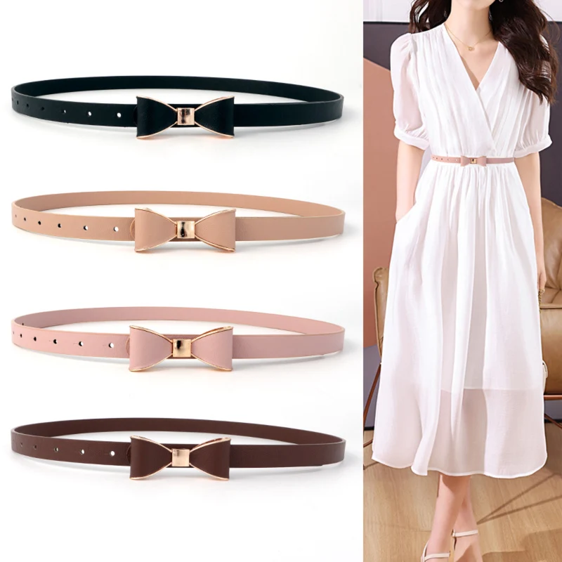 Slim Bow-Buckle Waist Belt