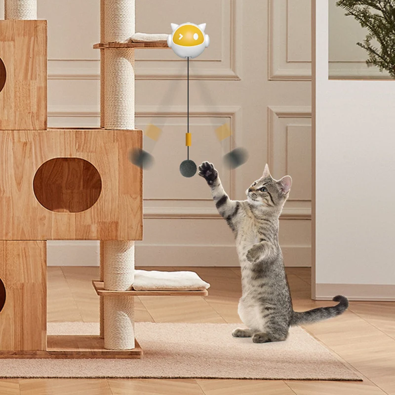 Clamp-On Bouncing Ball Cat Toy
