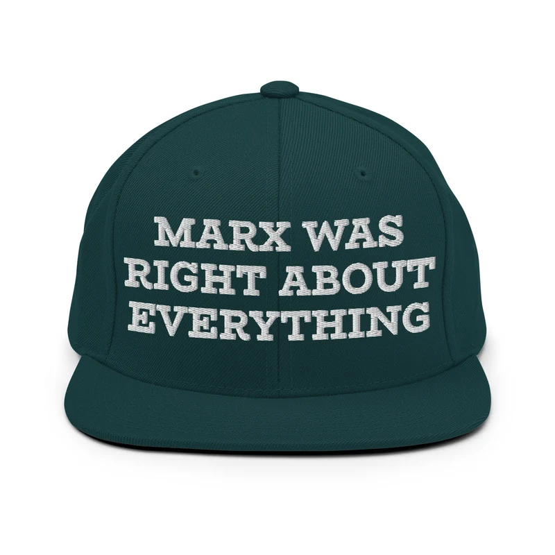 Marx was right about everything - Embroidered Snapback Hat