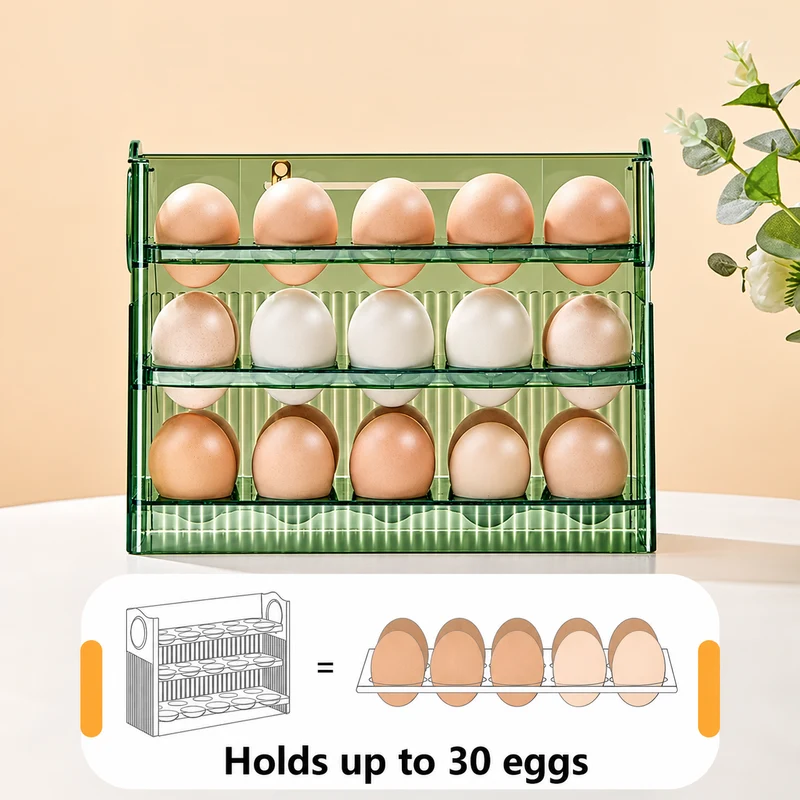 Pivoting 30-Egg Rack with Date Slider