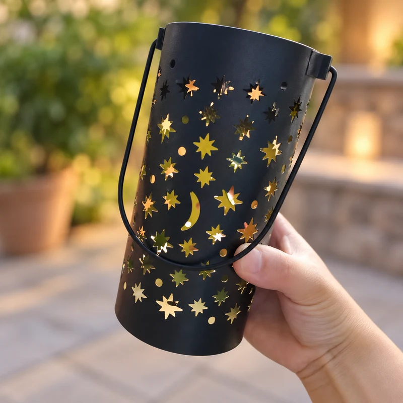 Star and Moon Solar Stake Lantern
