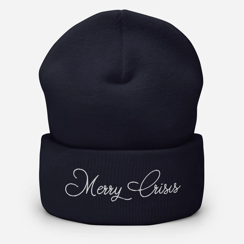 Merry Crisis - Embroidered Beanie Hat