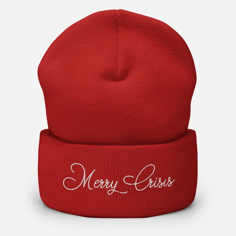 Merry Crisis - Embroidered Beanie Hat