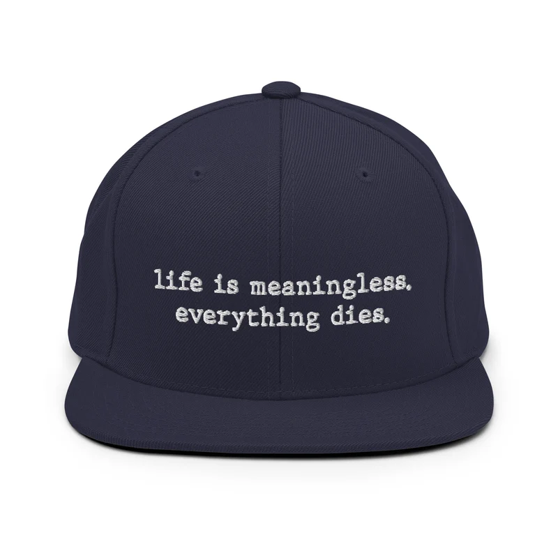 Life is meaningless, Everything dies - Snapback Hat