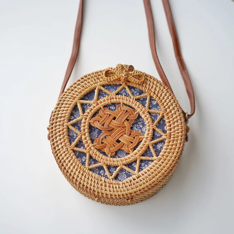 Handwoven Rattan Crossbody Bag