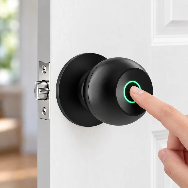 Rounded Fingerprint Smart Door Knob