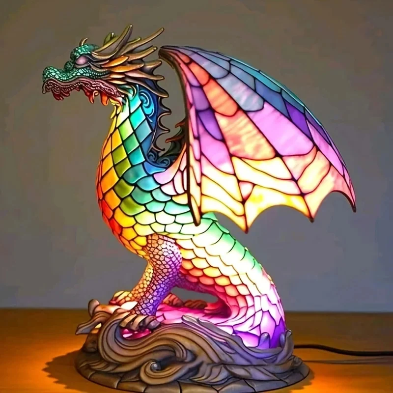 Stained-Glass Animal Table Lamp
