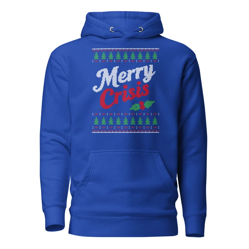 Merry Crisis - Ugly Christmas Sweater - Premium Hoodie