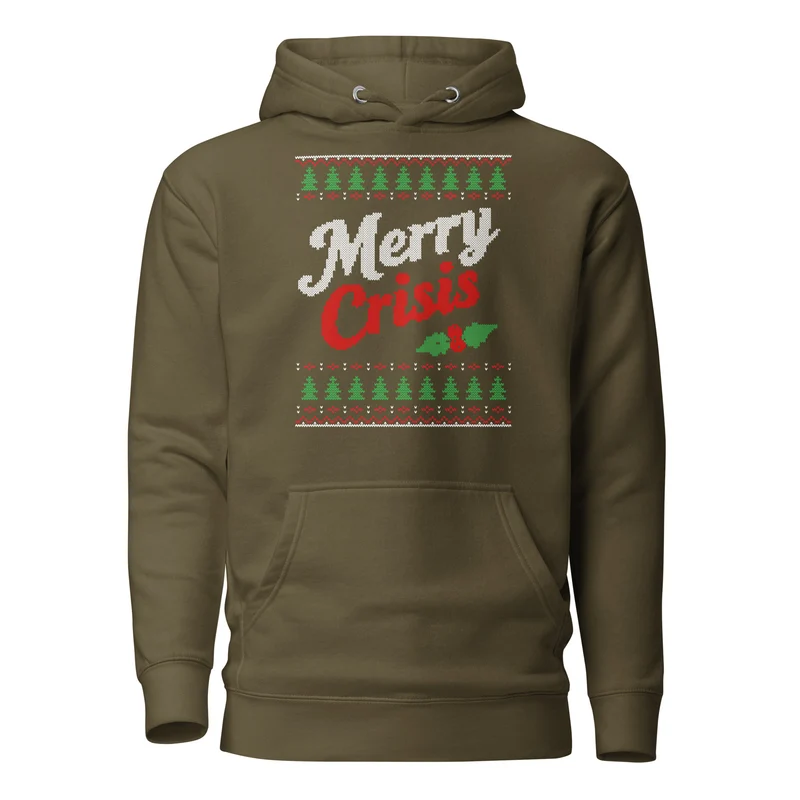 Merry Crisis - Ugly Christmas Sweater - Premium Hoodie