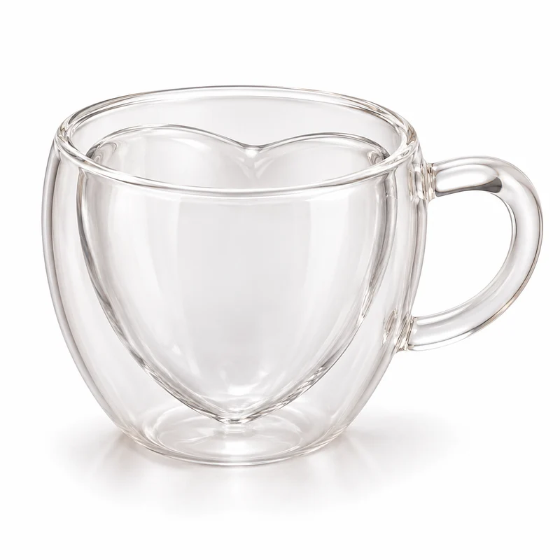 Double-Wall Heart Glass Cup