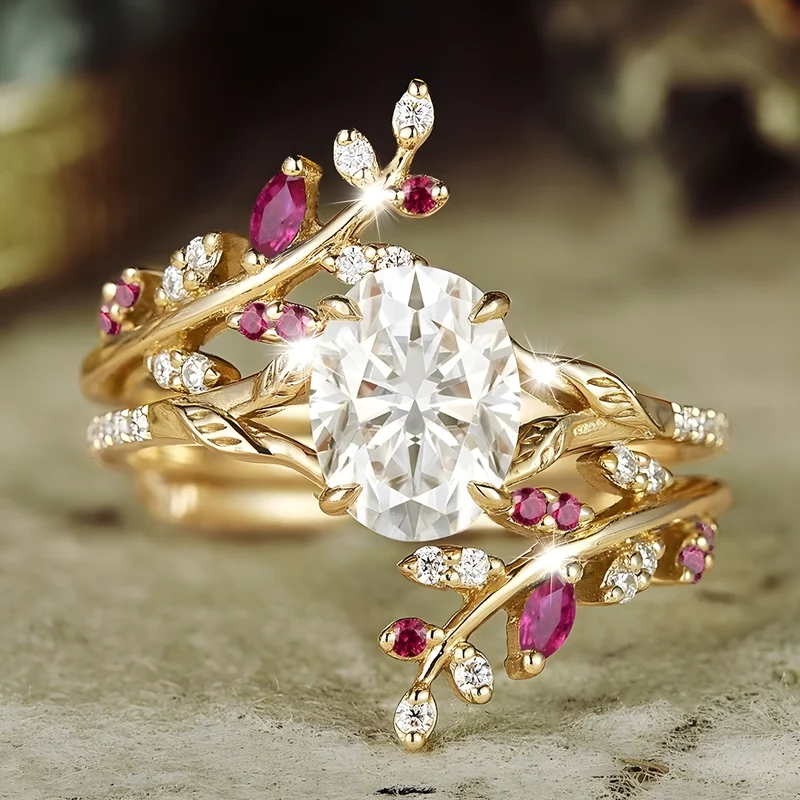 Leaf-Vine Stacking Ring Set