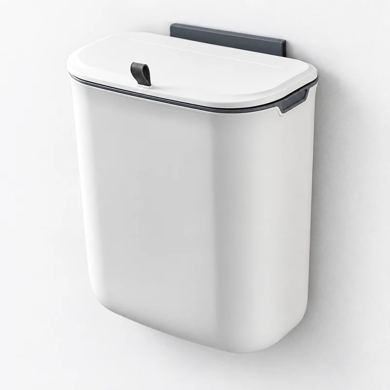 Wall-Mounted 9 L Lidded Kitchen Bin