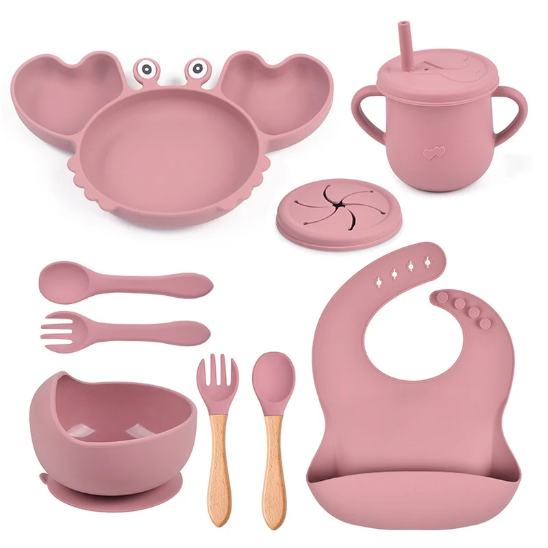 Silicone Crab Baby Feeding Set