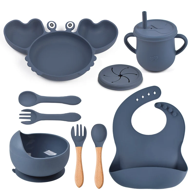 Silicone Crab Baby Feeding Set