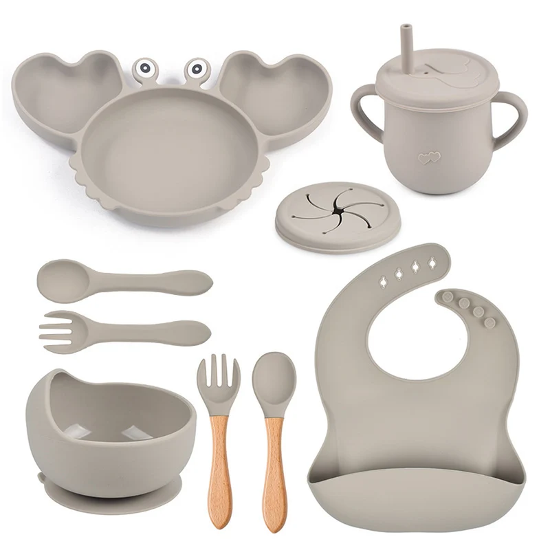 Silicone Crab Baby Feeding Set