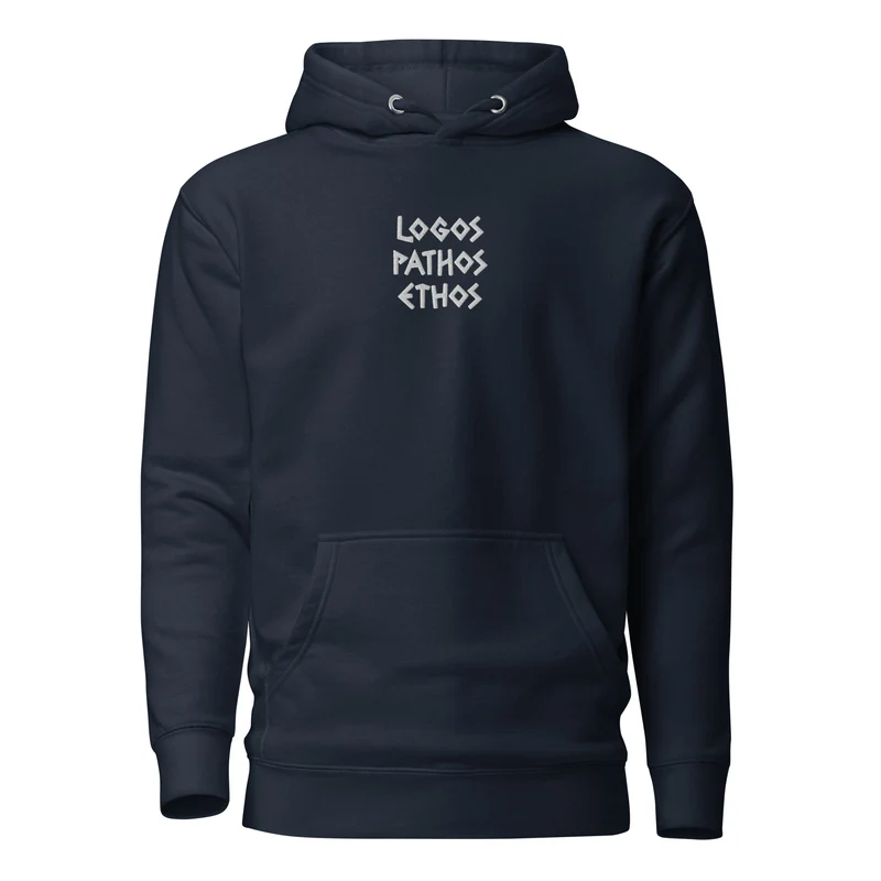 Logos Pathos Ethos - Embroidered - Premium Hoodie