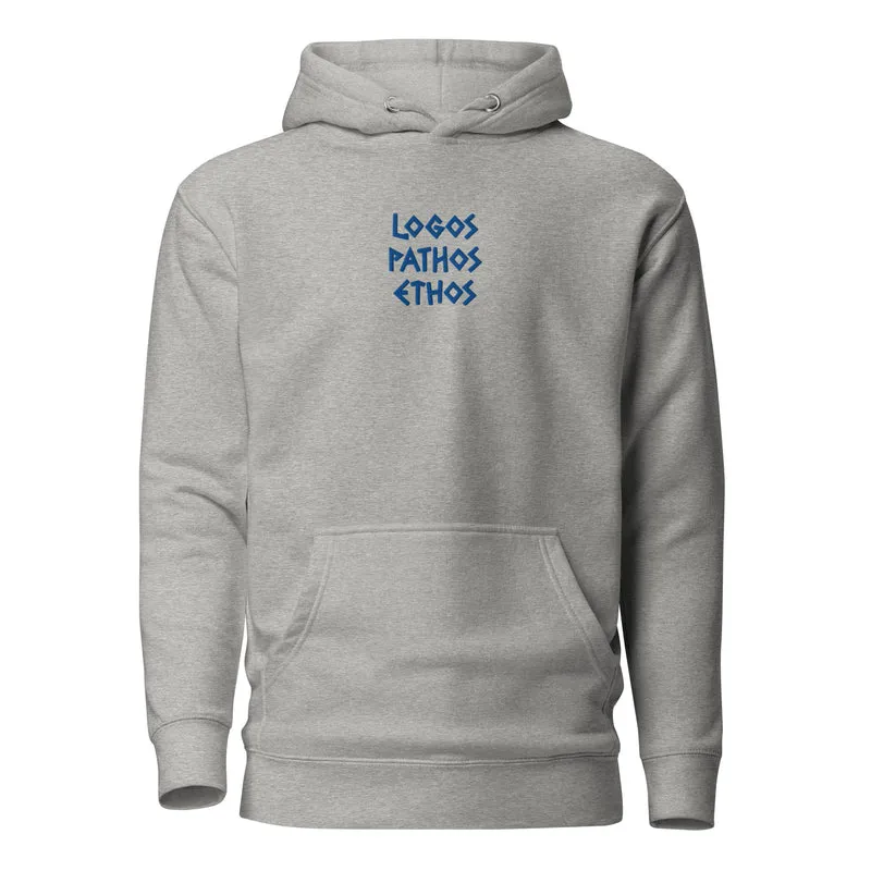 Logos Pathos Ethos - Embroidered - Premium Hoodie