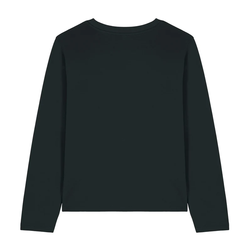 Kleines Seepferdchen Langarm-Damen-T-Shirt – Relaxed Fit | Black