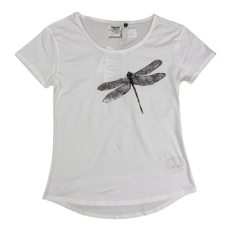 Libelle Rolled-Sleeve Damen T-Shirt – White